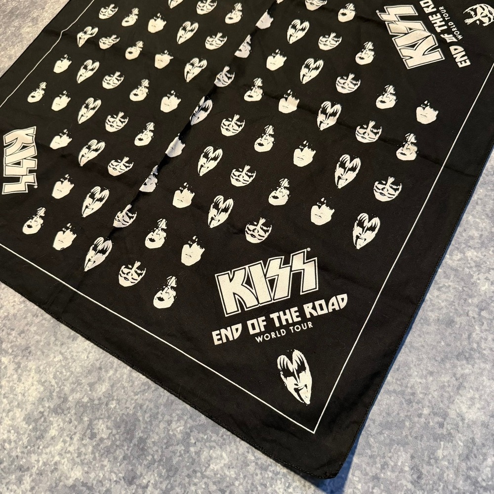 KISS End Of The Road World Tour 2019 Bandana Black Rock Band Concert Merch